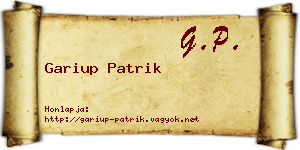 Gariup Patrik névjegykártya