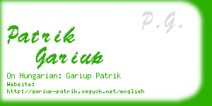 patrik gariup business card